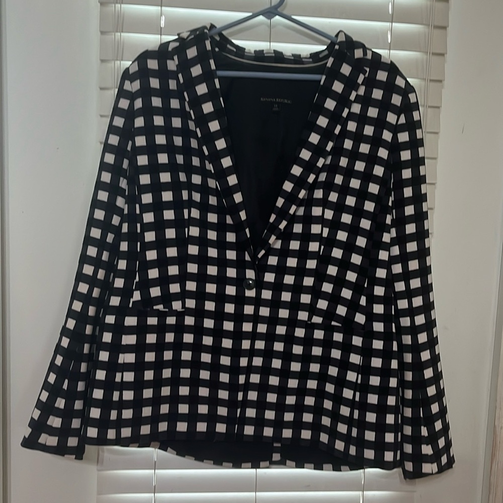 Banana republic suit jacket. Black and white check.
